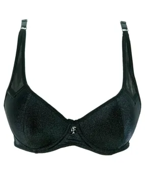 Black Fancy Flourish Bra - Single Padded Underwired Bra - FL2031