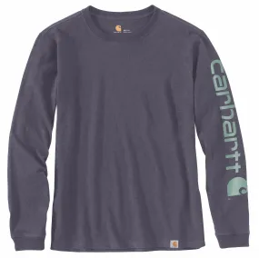 Carhartt Women's Heavyweight Long Sleeve Logo T-Shirt_Graystone Heather