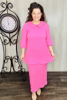 Feeling Sweet Textured Tunic-Pink