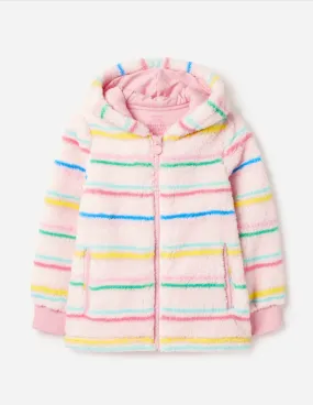 Girls Stripe Zip Through Fleece Hoodie | Joules